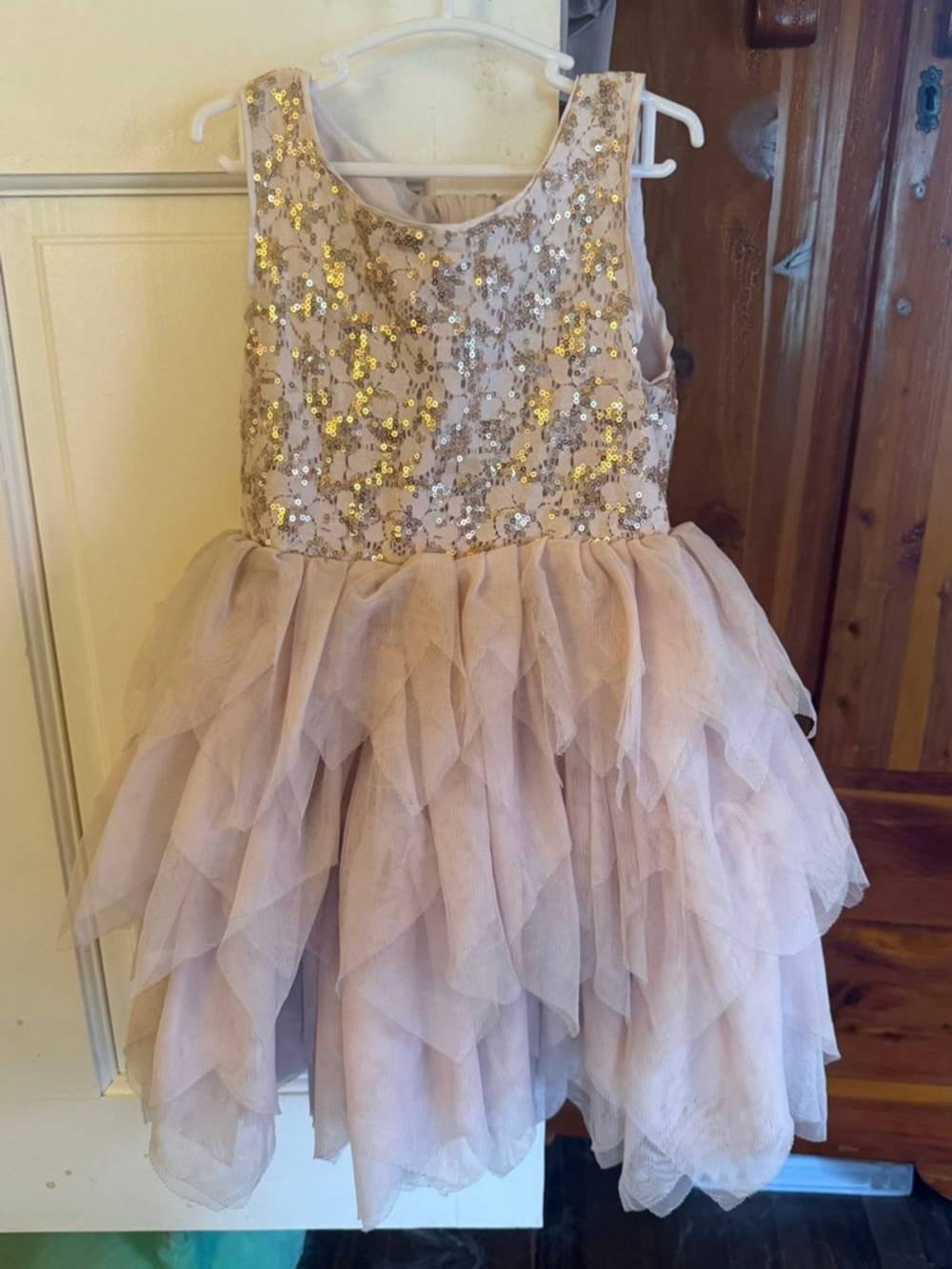 Girls Pink Sequin & Tulle Party Dress